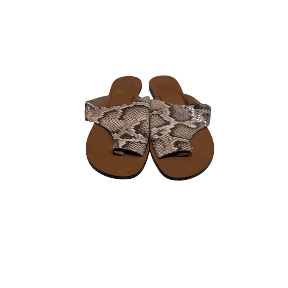 ATP Atelier Women’s US 7 Snakeskin Slide Sandals Made in Italy Vero Cuoio